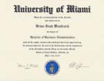 University of miami degree.university of miami diploma.Fake UM degree