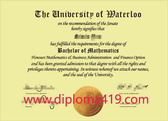 University of Waterloo fake degree/University of Waterloo fake diploma/buy certificate