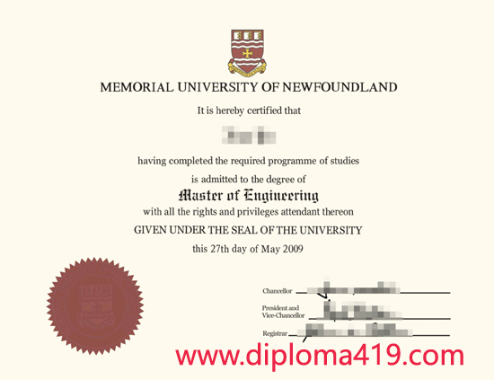 MUN fake degree/MUN fake diploma/buy diploma/buy fake certificate