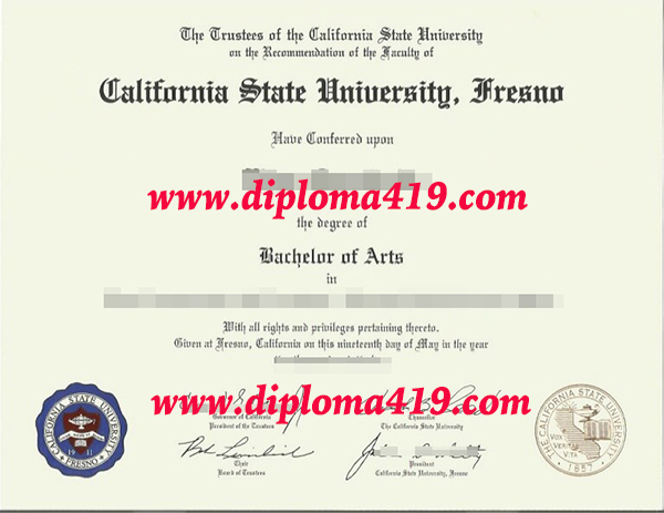 California State University, Fresno diploma, California State University, Fresno Bachelor of Arts degree, California State University, Fresno certificate